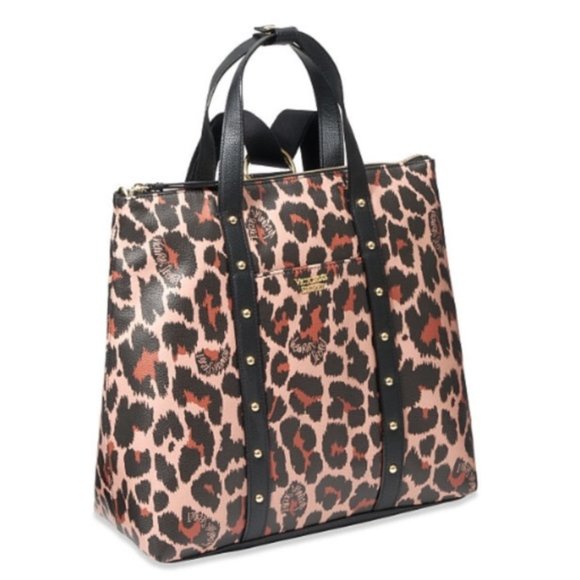 NWT Victoria\'s Secret Leopard Mix Convertible Backpack